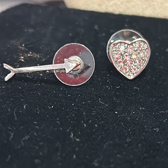 Mixed Pair Cupid’s Arrow & Pavé Heart Stud Earrings, Boutique-NWT - Picture 3 of 4